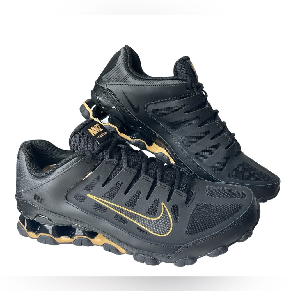 Nike Reax 8 TR Mesh Black Gold Training Shoes Men’s 13 Gym Running